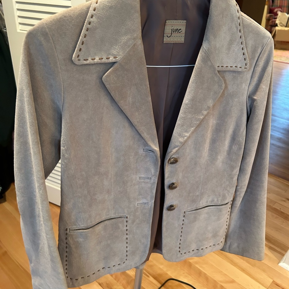 “June” leather/Swede skirt and Jacket